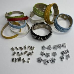 Wrap Bracelet Charms Set of 10 Multicolor Star Cross Letters Make Your Own